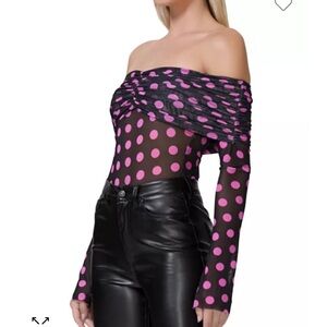 Polka Dot Off-Shoulder Top AFRM